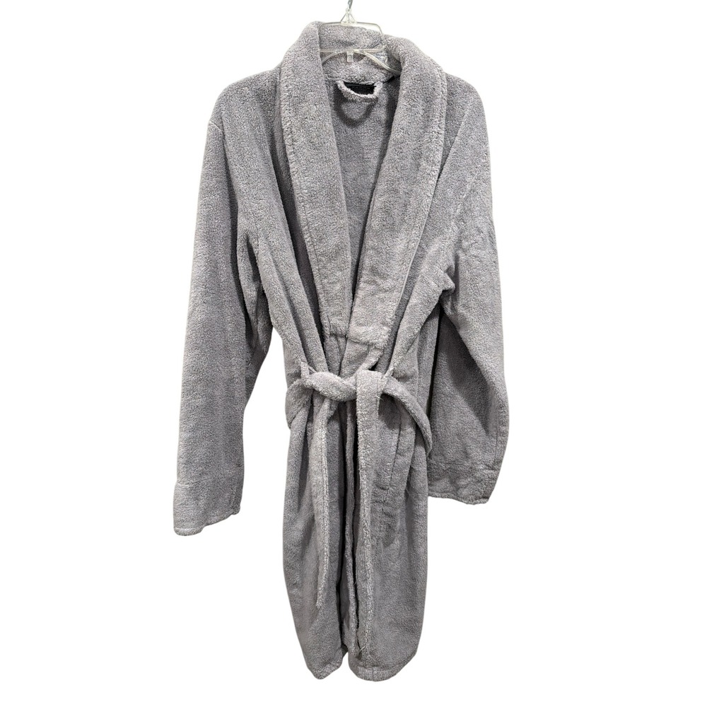 Brooklinen Robe Grey Super-Plush Turkish Cotton Shawl Collar M/L Loungewear